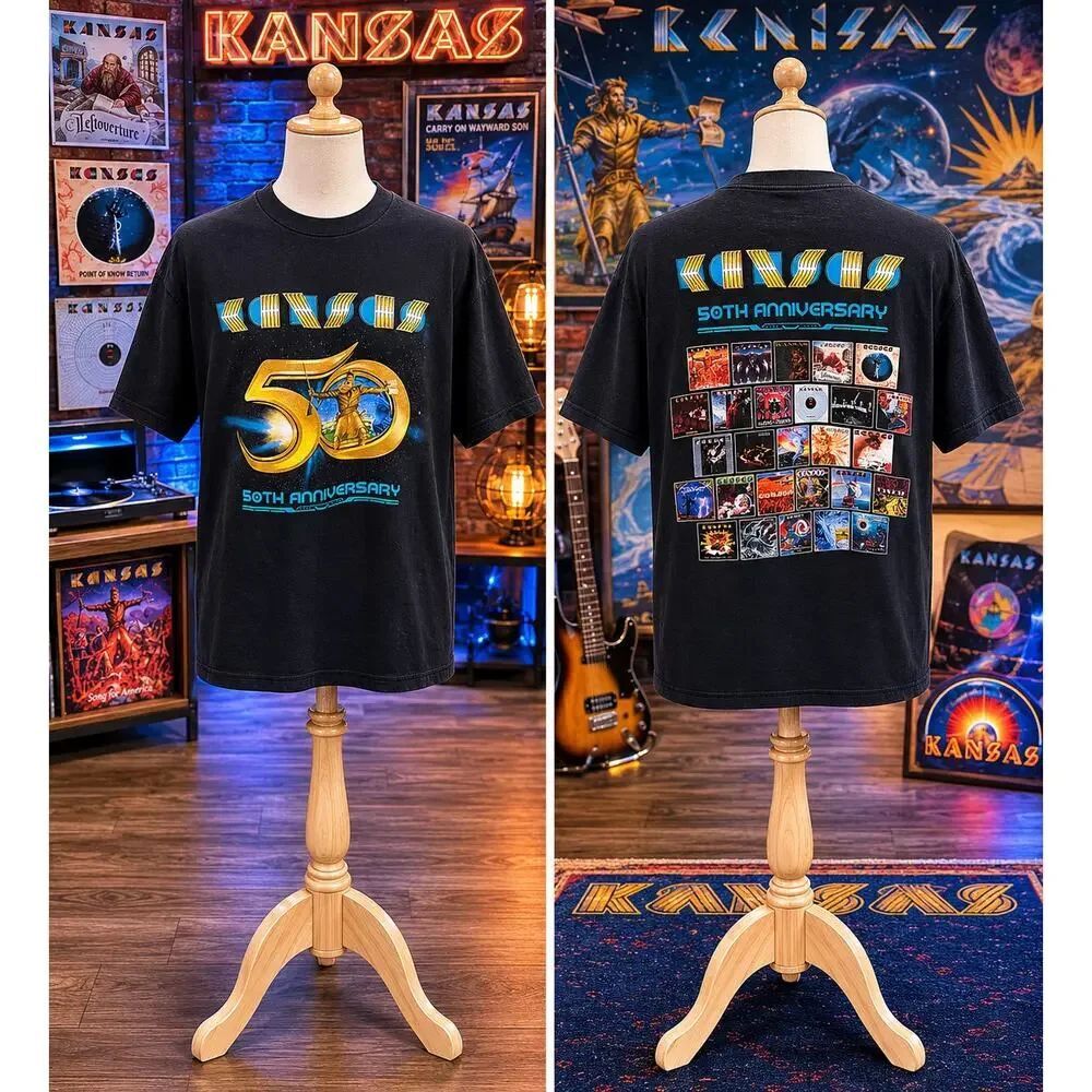 Kansas 50th Anniversary Band Tee XL Classic Rock Graphic Shirt